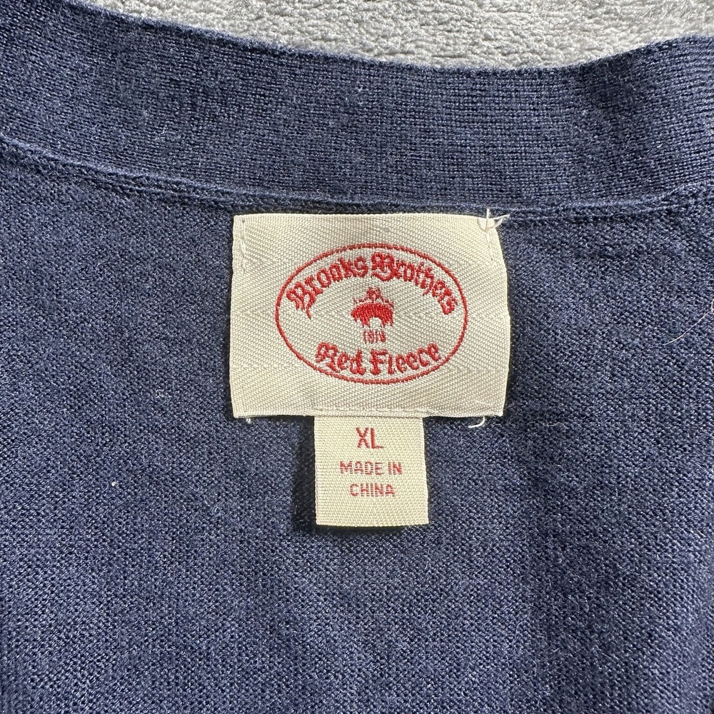 Brooks Brothers Red Fleece Sweater MENS XL  Button Cardigan Blue - Picture 3 of 7